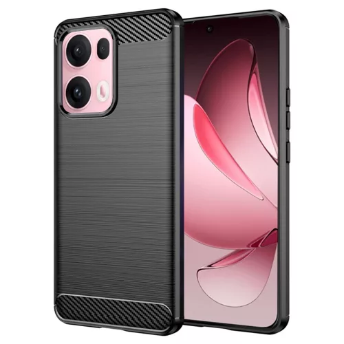 Techsuit - Carbon szilikon tok - Oppo Reno13 Pro - Fekete