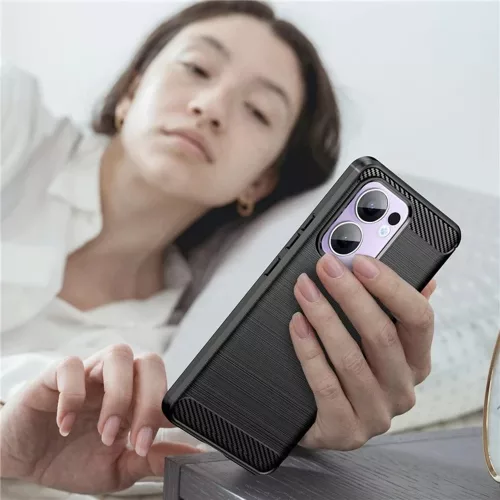 Techsuit - Carbon szilikon tok - Oppo Reno13 Pro - Fekete
