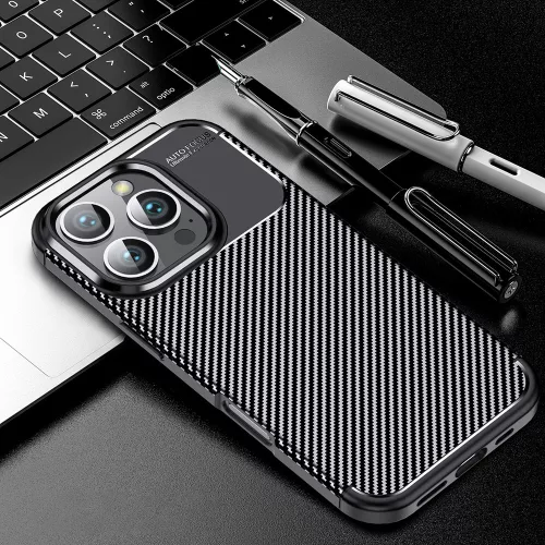 Techsuit - CarbonFiber szilikon tok - OnePlus 13R - Fekete