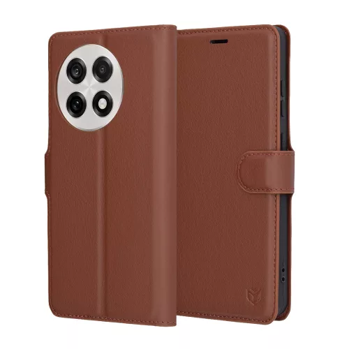 Techsuit - Leather Folio - OnePlus 13R - Brown