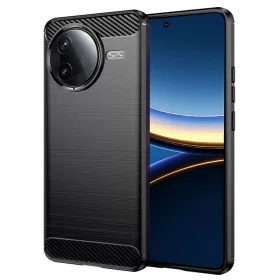 Techsuit - Carbon szilikon tok - Xiaomi Poco F7 Pro - Fekete