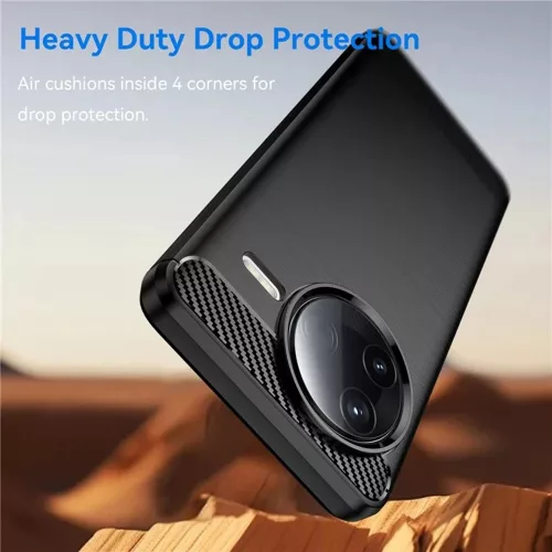 Techsuit - Carbon szilikon tok - Xiaomi Poco F7 Pro - Fekete