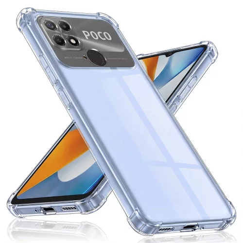 Techsuit - Shockproof Átlátszó Ütésálló Szilikon tok - Xiaomi Poco C40 - Átlátszó