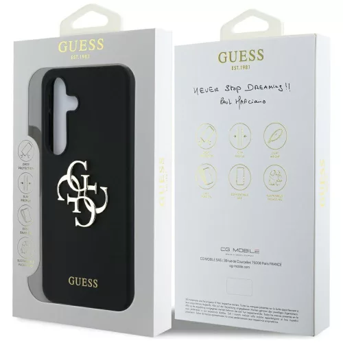 Guess - Silicone 4G Big Metal Logo (GUHCS25SS4SMDK) - Samsung Galaxy S25 - Black