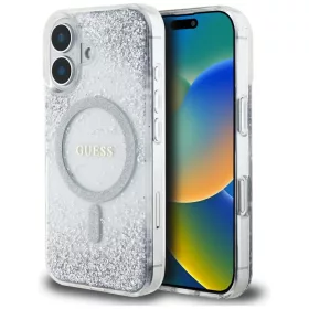   Guess - Keménytok Gradiens Csillámos MagSafe (GUHMP16SRGRGES) - iPhone 16 - Ezüst