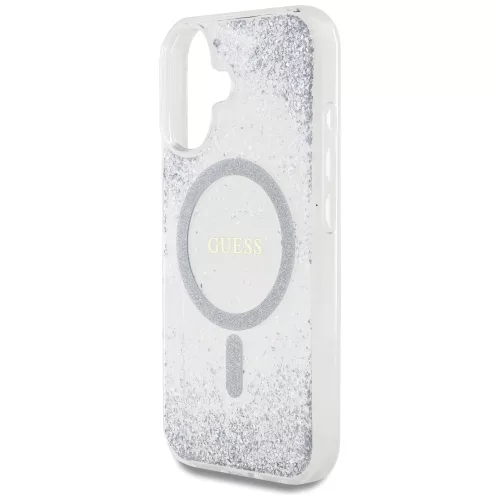 Guess - Keménytok Gradiens Csillámos MagSafe (GUHMP16SRGRGES) - iPhone 16 - Ezüst