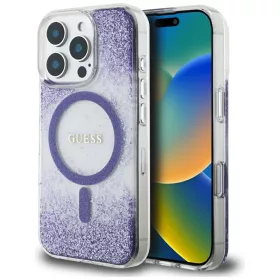   Guess - Resin Bottom Glitter MagSafe (GUHMP16LRGRGEU) - iPhone 16 Pro - Purple