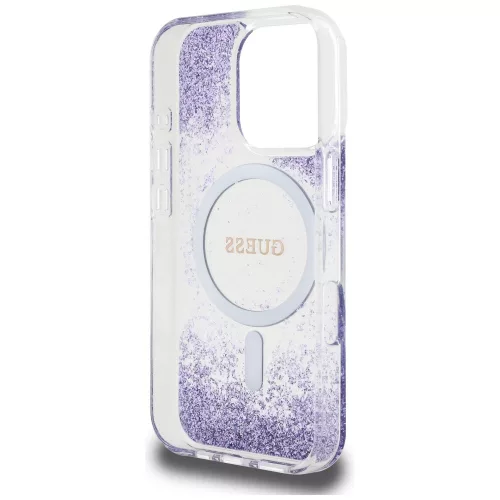 Guess - Resin Bottom Glitter MagSafe (GUHMP16LRGRGEU) - iPhone 16 Pro - Purple