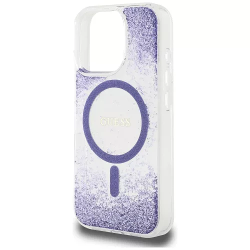 Guess - Resin Bottom Glitter MagSafe (GUHMP16LRGRGEU) - iPhone 16 Pro - Purple