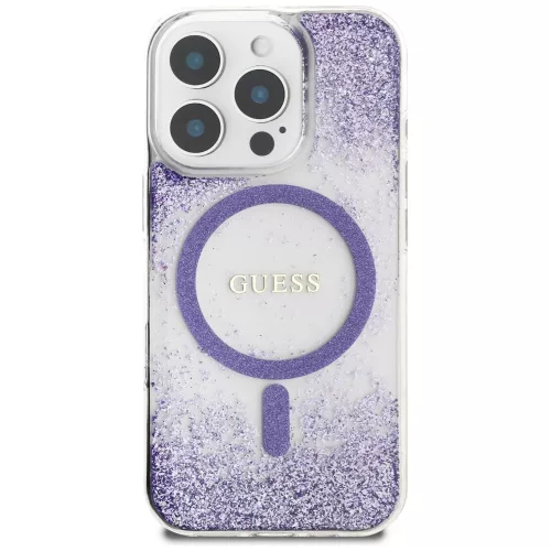 Guess - Resin Bottom Glitter MagSafe (GUHMP16LRGRGEU) - iPhone 16 Pro - Purple