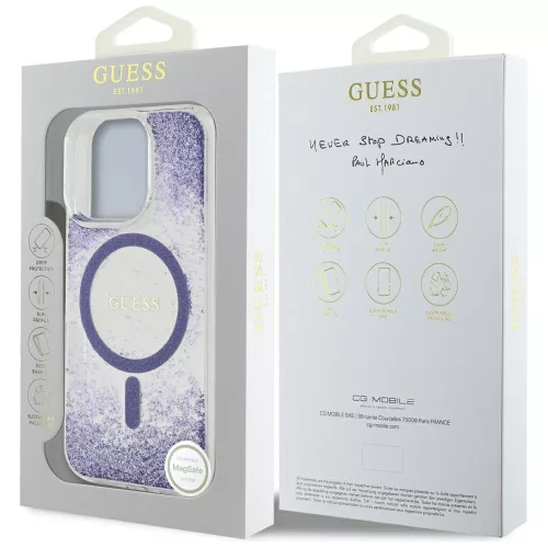 Guess - Resin Bottom Glitter MagSafe (GUHMP16LRGRGEU) - iPhone 16 Pro - Purple