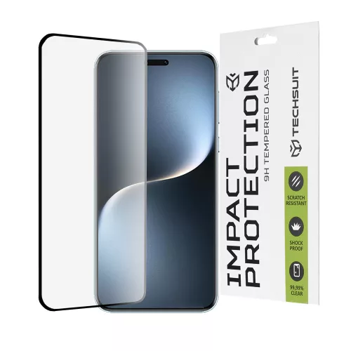 Techsuit - 111D Full Cover / Full Gliue 3D hajltott kijelzőre üvegfólia - Honor Magic7 Pro - Fekete