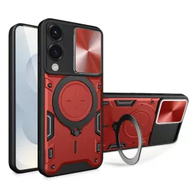   Techsuit - CamGuard Pro ütésálló tok - Samsung Galaxy S25 Edge - Piros