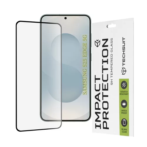 Techsuit - 111D Full Cover / Full Glue üvegfólia - Samsung Galaxy S25 Edge - Fekete széllel