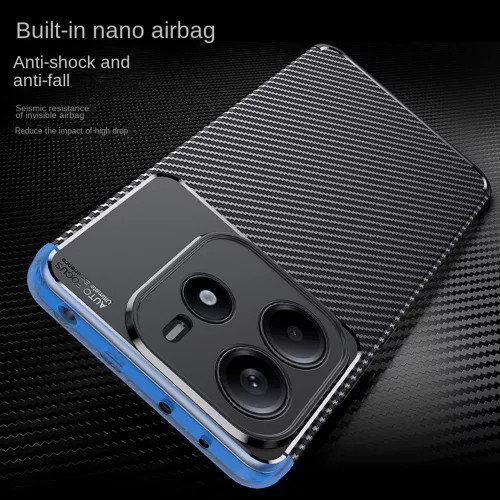 Techsuit - CarbonFiber szilikon tok - Xiaomi Redmi Note 14 5G - Fekete