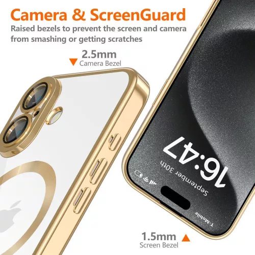 Techsuit - Luxury Crystal MagSafe - iPhone 16e / iPhone 17e - Gold
