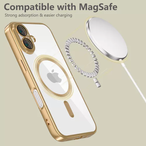 Techsuit - Luxury Crystal MagSafe - iPhone 16e / iPhone 17e - Gold
