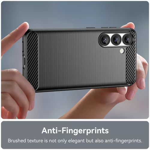 Techsuit - Carbon szilikon tok - Samsung Galaxy S25 Edge - Fekete