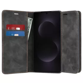   Techsuit - Confy Cover kinyitható tok - Samsung Galaxy S25 Edge - Fekete