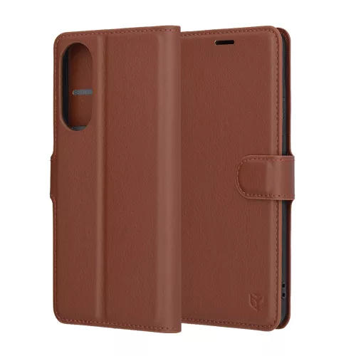 Techsuit - Leather Folio - Samsung Galaxy S25 Edge - Brown