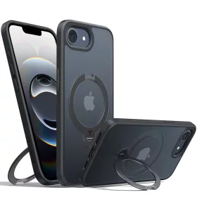   Torras - Ostand Spin MagSafe Series tok - iPhone 16e - Fekete