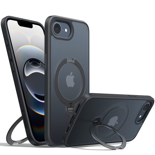 Torras - Ostand Spin MagSafe Series tok - iPhone 16e - Fekete