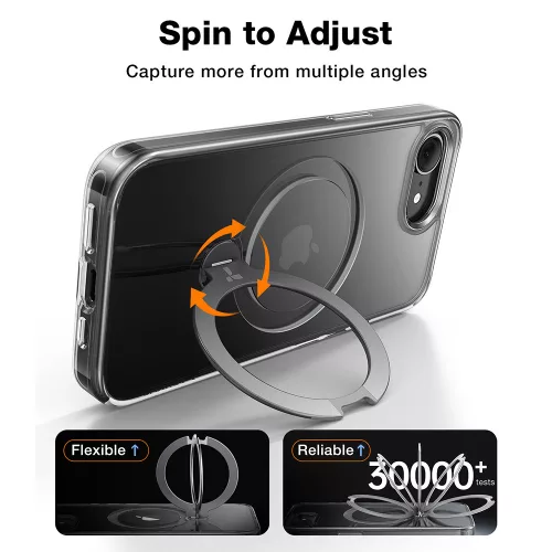 Torras - Ostand Spin MagSafe Series - iPhone 16e / iPhone 17e - Clear