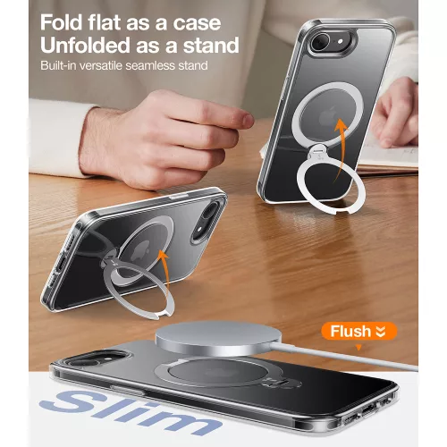 Torras - Ostand Spin MagSafe Series - iPhone 16e / iPhone 17e - Clear