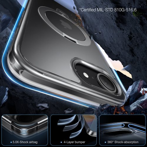 Torras - Ostand Spin MagSafe Series tok - iPhone 16e - Átlátszó