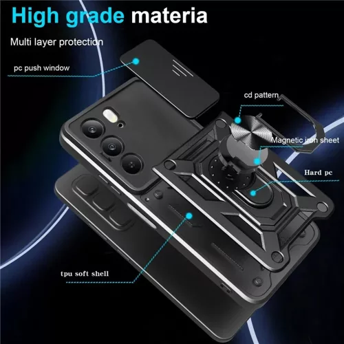 Techsuit - CamShield ütésálló tok - Realme C75 / Realme 14x - Fekete