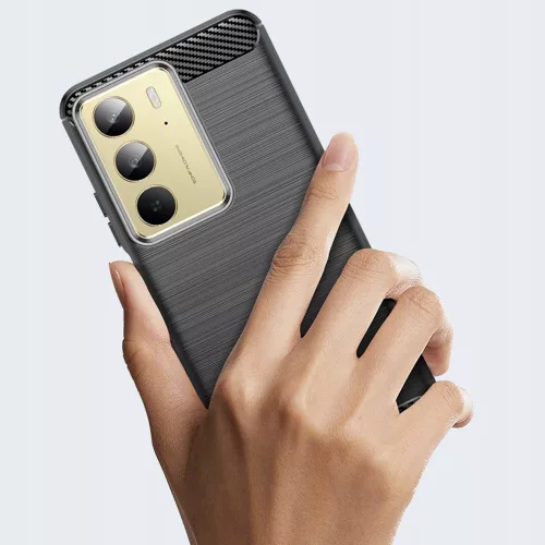 Techsuit - Carbon szilikon tok - Realme C75 / Realme 14x - Fekete