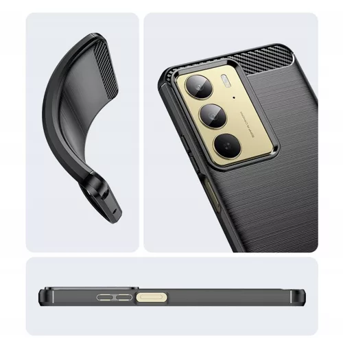 Techsuit - Carbon szilikon tok - Realme C75 / Realme 14x - Fekete