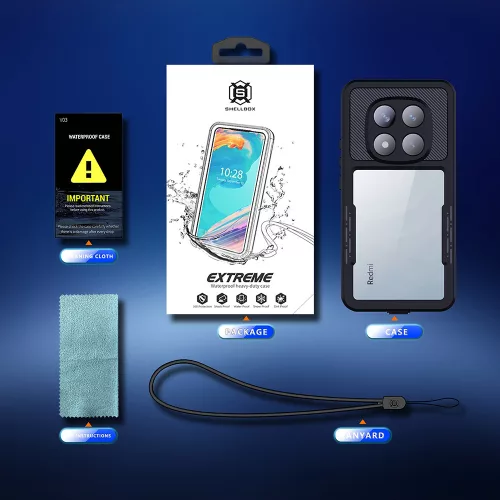 ShellBox - Waterproof IP68 Case - Xiaomi Redmi Note 14 Pro 5G / Poco X7 - Black