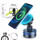Techsuit - Premium Autós tartó vezeték nélküli töltéssel ChargeMagX (HOLD253) - N52 Mágnes, Powerful Tapadókorong, Műszerfalra - Black