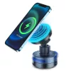 Techsuit - Premium Autós tartó vezeték nélküli töltéssel ChargeMagX (HOLD253) - N52 Mágnes, Powerful Tapadókorong, Műszerfalra - Black