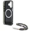 Guess - IML Pálmafás Háromszög Gyöngypánttal MagSafe (GUHMP16SHPCTPLSK) - iPhone 16 - Fekete