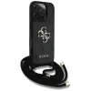 Guess - Keménytok 4G Nagy Logó Zsinóros Pánttal (GUHCP16LP4GMGCRK) - iPhone 16 Pro - Fekete