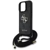 Guess - Keménytok 4G Nagy Logó Zsinóros Pánttal (GUHCP16LP4GMGCRK) - iPhone 16 Pro - Fekete
