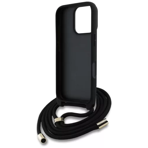 Guess - Keménytok 4G Nagy Logó Zsinóros Pánttal (GUHCP16LP4GMGCRK) - iPhone 16 Pro - Fekete
