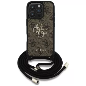   Guess - Keménytok 4G Nagy Logó Zsinóros Pánttal (GUHCP16LP4GMGCRW) - iPhone 16 Pro - Barna