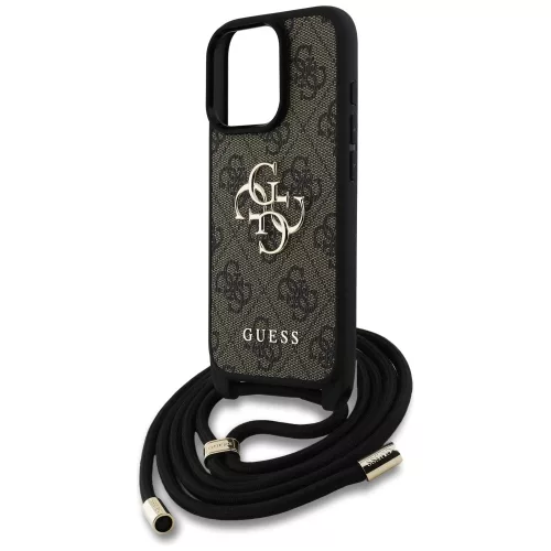 Guess - Keménytok 4G Nagy Logó Zsinóros Pánttal (GUHCP16LP4GMGCRW) - iPhone 16 Pro - Barna