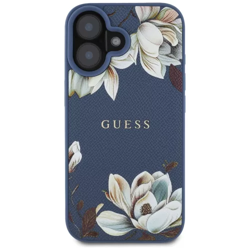 Guess - Virágos MagSafe (GUHMP16SPGNMPLMB) - iPhone 16 - Kék