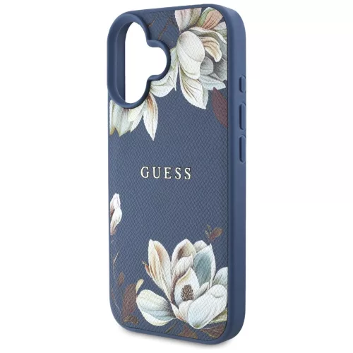 Guess - Virágos MagSafe (GUHMP16SPGNMPLMB) - iPhone 16 - Kék