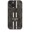 Guess - Kártyatartós 4G Csíkos MagSafe (GUBPHCP15SP4RPSW) - iPhone 15 - Barna