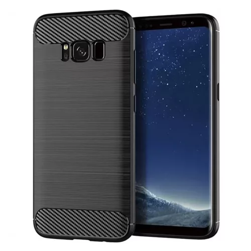Techsuit - Carbon szilikon tok - Samsung Galaxy S8 - Fekete