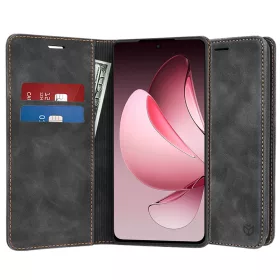  Techsuit - Confy Cover kinyitható tok - Oppo Reno13 F 4G / Reno13 F 5G / Reno13 FS 5G - Fekete