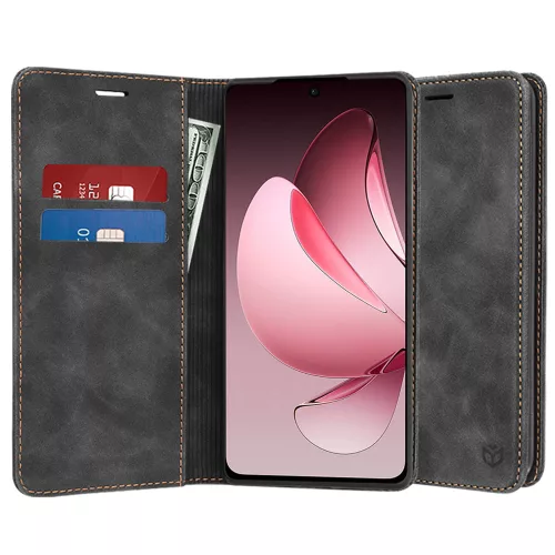 Techsuit - Confy Cover kinyitható tok - Oppo Reno13 F 4G / Reno13 F 5G / Reno13 FS 5G - Fekete