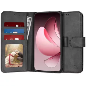   Techsuit - Diary Book kinyitható tok - Oppo Reno13 Pro - Fekete