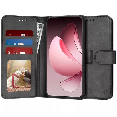 Techsuit - Diary Book kinyitható tok - Oppo Reno13 Pro - Fekete