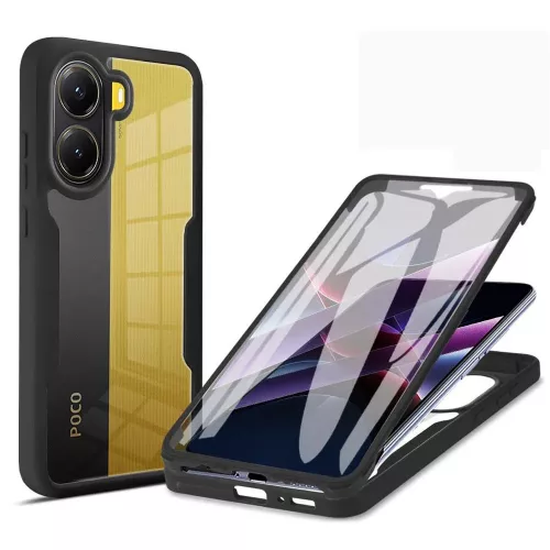 Techsuit - ColorVerse 360 tok kijelzővédővel - Xiaomi Poco X7 Pro - Fekete